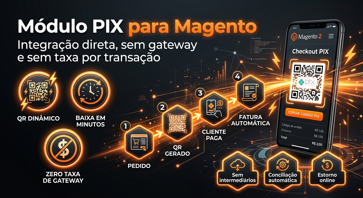 Módulo PIX para Magento 2: Integração Direta com Inter, C6 Bank, Itaú e Cielo